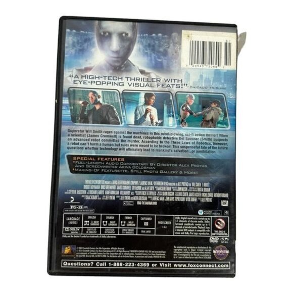 I Robot DVD Starring Will Smith Sci-Fi Action Thriller - Picture 2 of 3